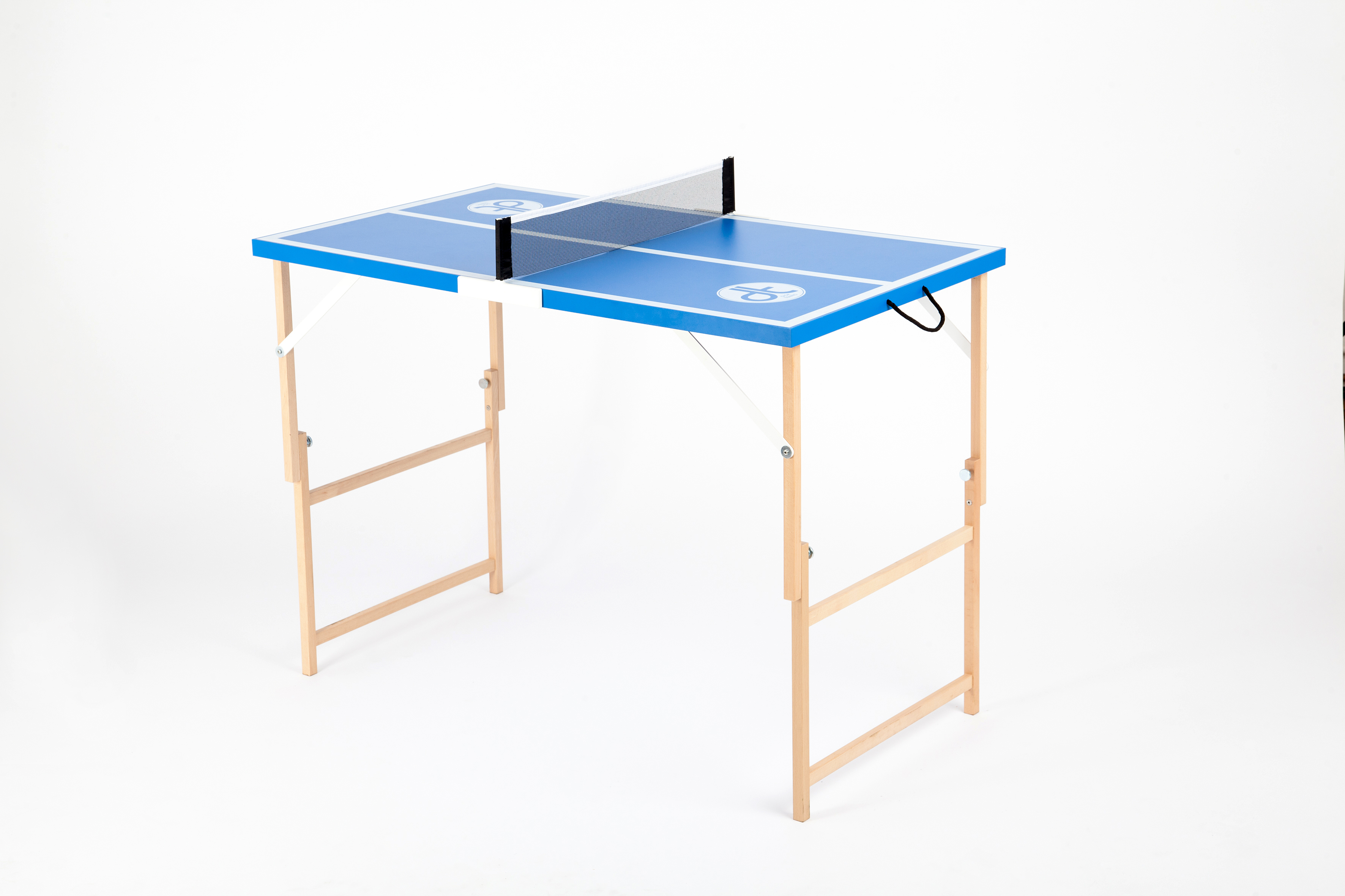 Mini table de ping pong 150x75cm - table pliable INDOOR bleue avec